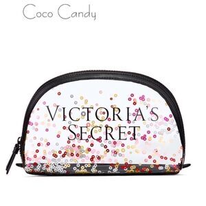 🆕Victoria's Secret Logo Bling Cosmetic Bag